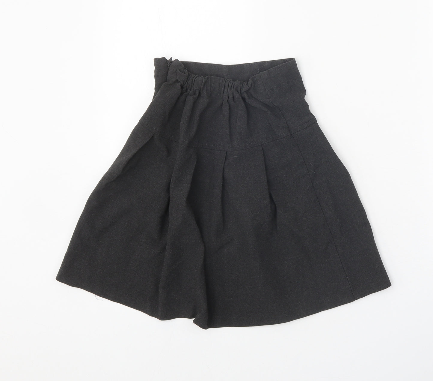 John Lewis Girls Grey Polyester Skater Skirt Size 8 Years Regular Zip