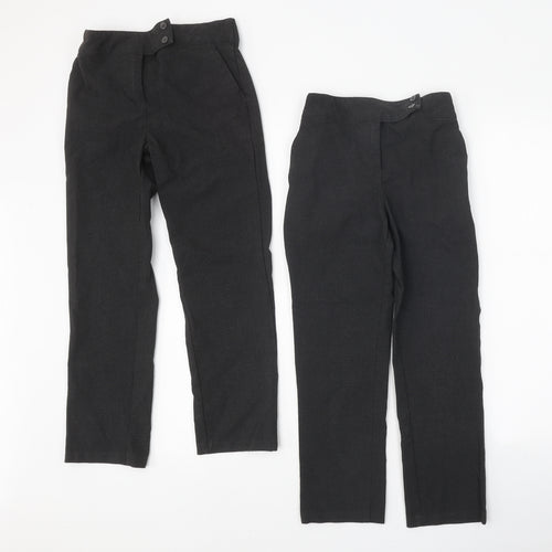John Lewis Boys Grey Polyester Dress Pants Trousers Size 9 Years Regular Zip