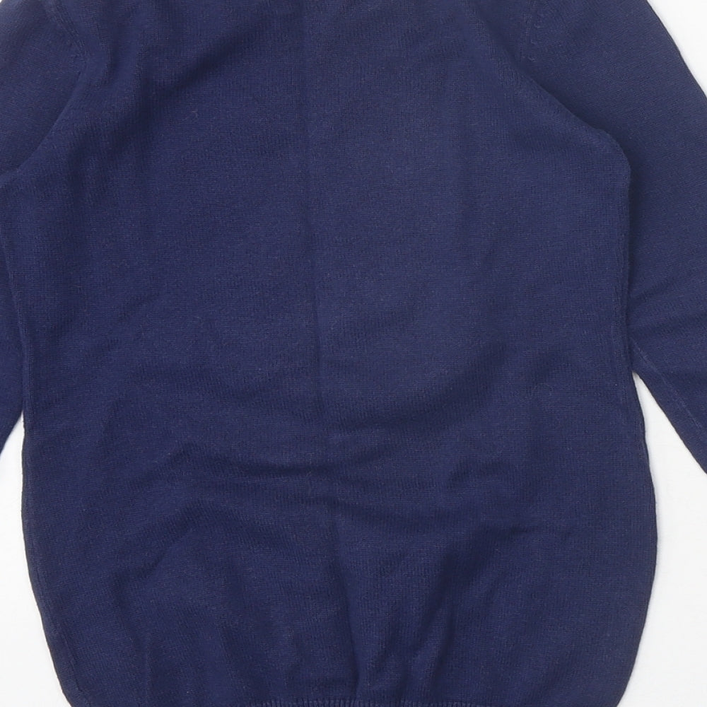 Blue Zoo Girls Blue 100% Cotton Jumper Dress Size 4-5 Years Round Neck Pullover - Unicorn