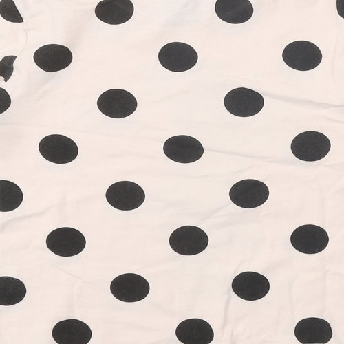 Disney Girls Pink Polka Dot 100% Cotton Basic T-Shirt Size 7-8 Years Round Neck Pullover - Minnie Mouse