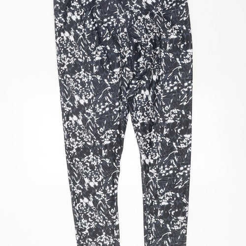 Preworn Womens Black Geometric Polyester Compression Leggings Size 29 in Regular Pullover