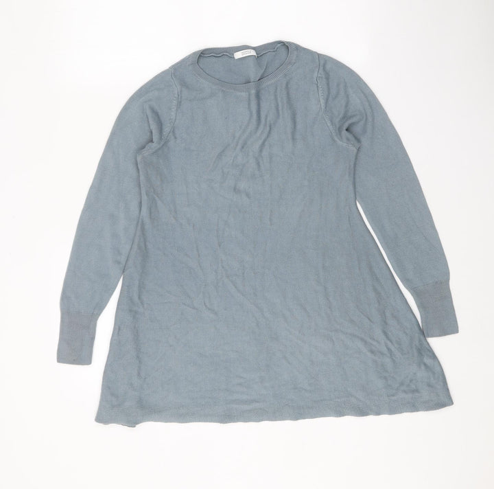 Marks and Spencer Womens Blue Round Neck Acrylic Pullover Jumper Size 8