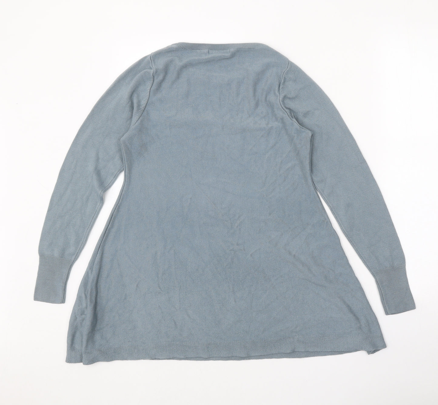 Marks and Spencer Womens Blue Round Neck Acrylic Pullover Jumper Size 8
