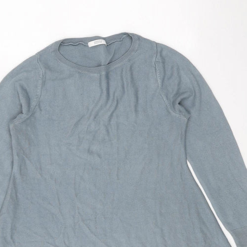 Marks and Spencer Womens Blue Round Neck Acrylic Pullover Jumper Size 8
