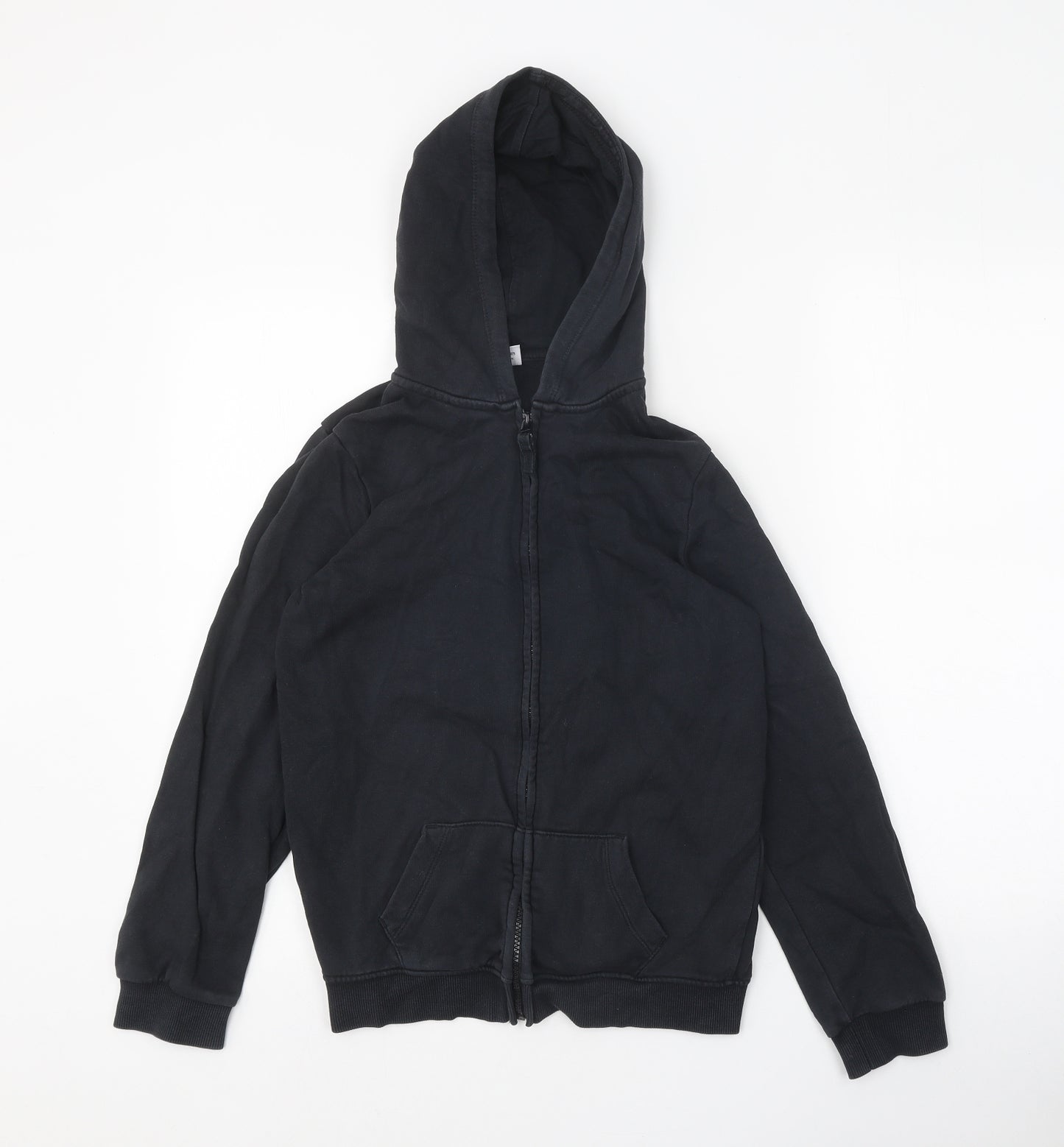 TU Boys Black Cotton Full Zip Hoodie Size 11 Years Zip