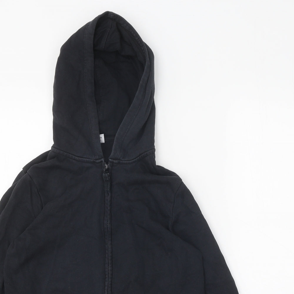 TU Boys Black Cotton Full Zip Hoodie Size 11 Years Zip