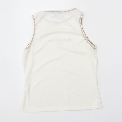 PRETTYLITTLETHING Womens White Polyester Basic Tank Size 12 Round Neck