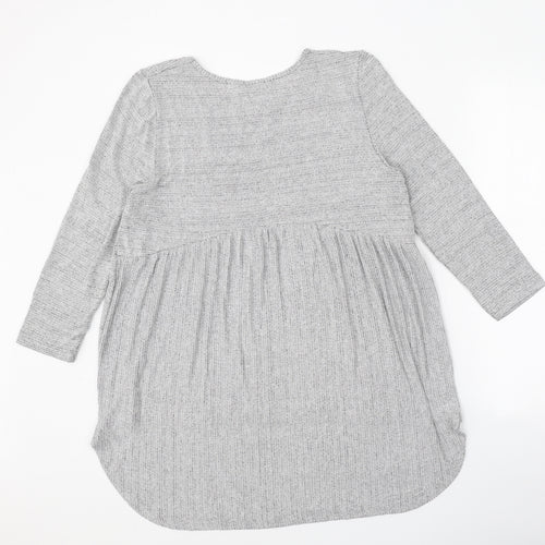 TU Womens Grey Round Neck Viscose Pullover Jumper Size 14