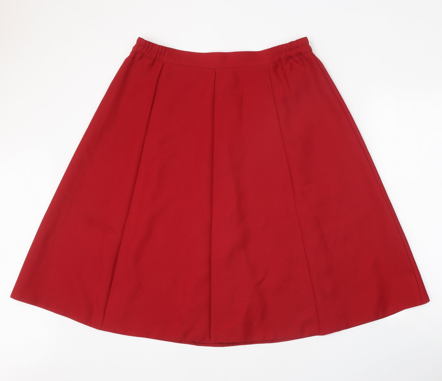 Preworn Womens Red Polyester Swing Skirt Size 18 Zip