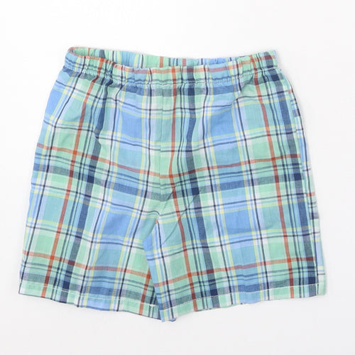 Peacocks Boys Blue Plaid Polyester Bermuda Shorts Size 5-6 Years Regular