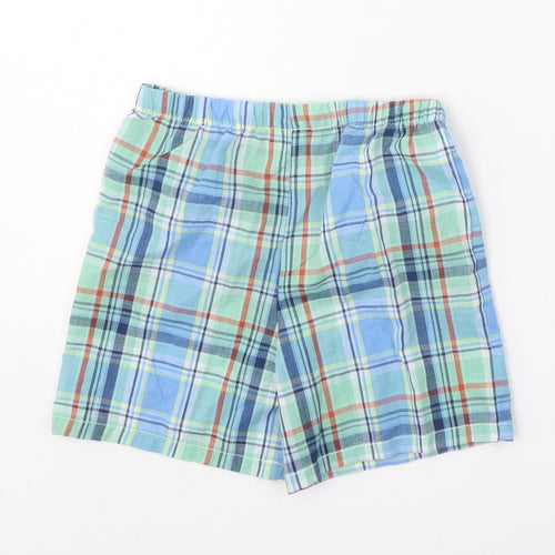Peacocks Boys Blue Plaid Polyester Bermuda Shorts Size 5-6 Years Regular