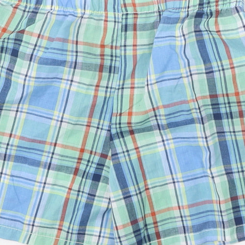 Peacocks Boys Blue Plaid Polyester Bermuda Shorts Size 5-6 Years Regular