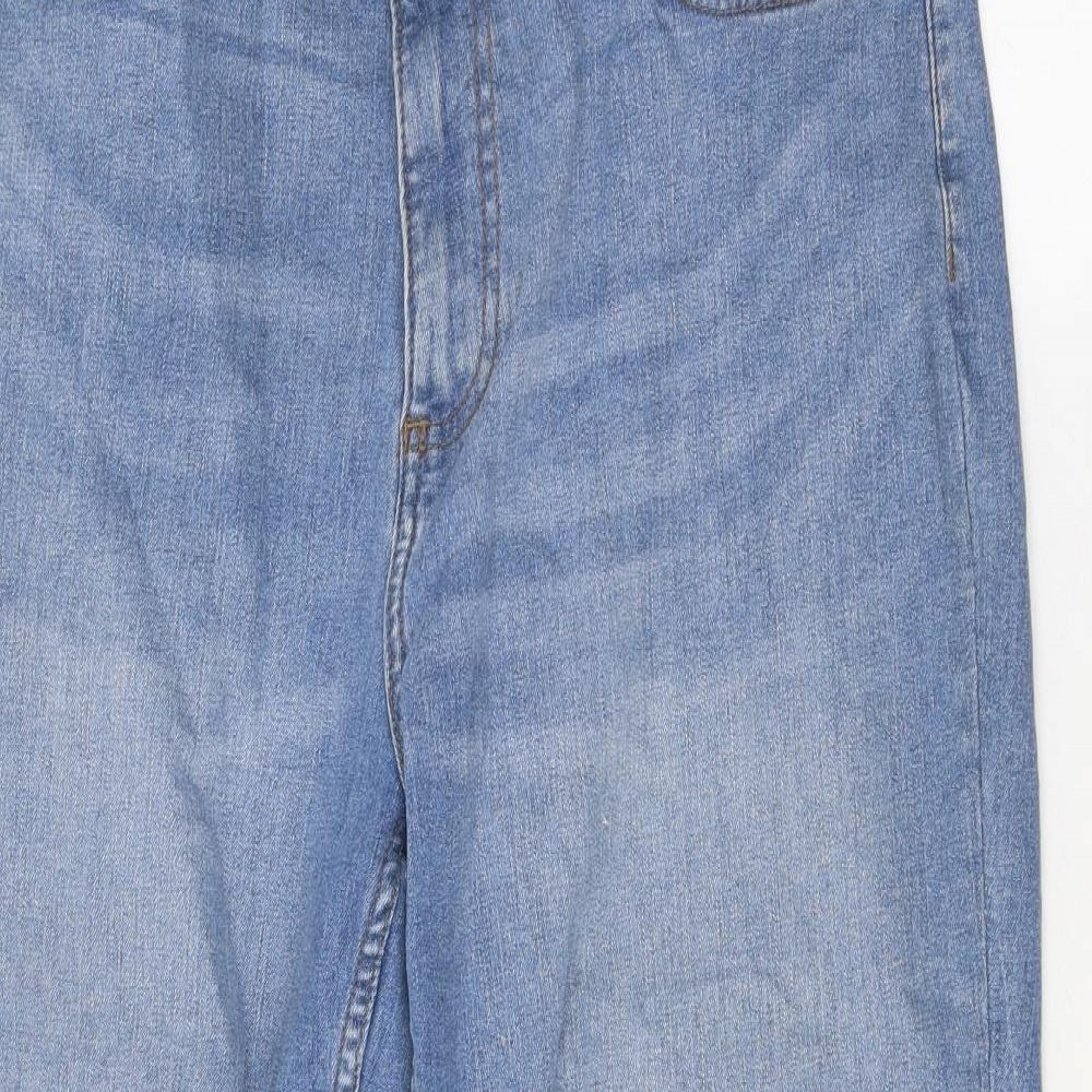 Denim 365 Womens Blue Cotton Cropped Jeans Size 14 Regular Zip