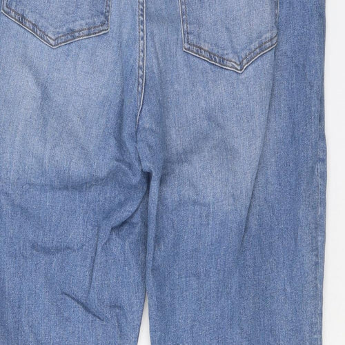 Denim 365 Womens Blue Cotton Cropped Jeans Size 14 Regular Zip