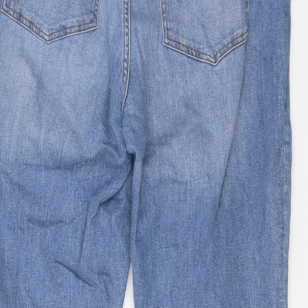 Denim 365 Womens Blue Cotton Cropped Jeans Size 14 Regular Zip
