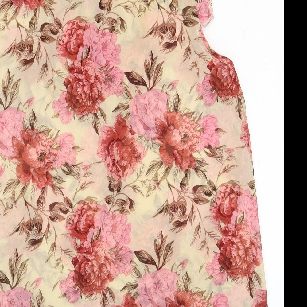 SheIn Womens Multicoloured Floral Polyester Basic Blouse Size M High Neck