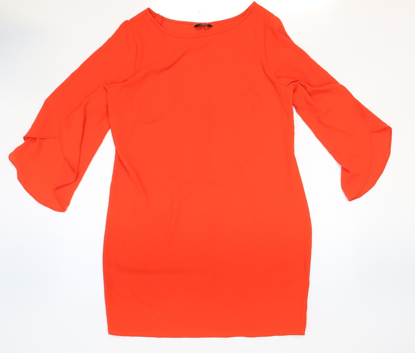 F&F Womens Orange Polyester Mini Size 14 Round Neck Pullover