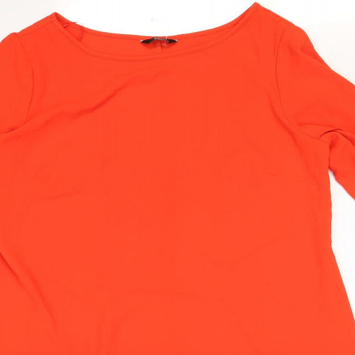 F&F Womens Orange Polyester Mini Size 14 Round Neck Pullover