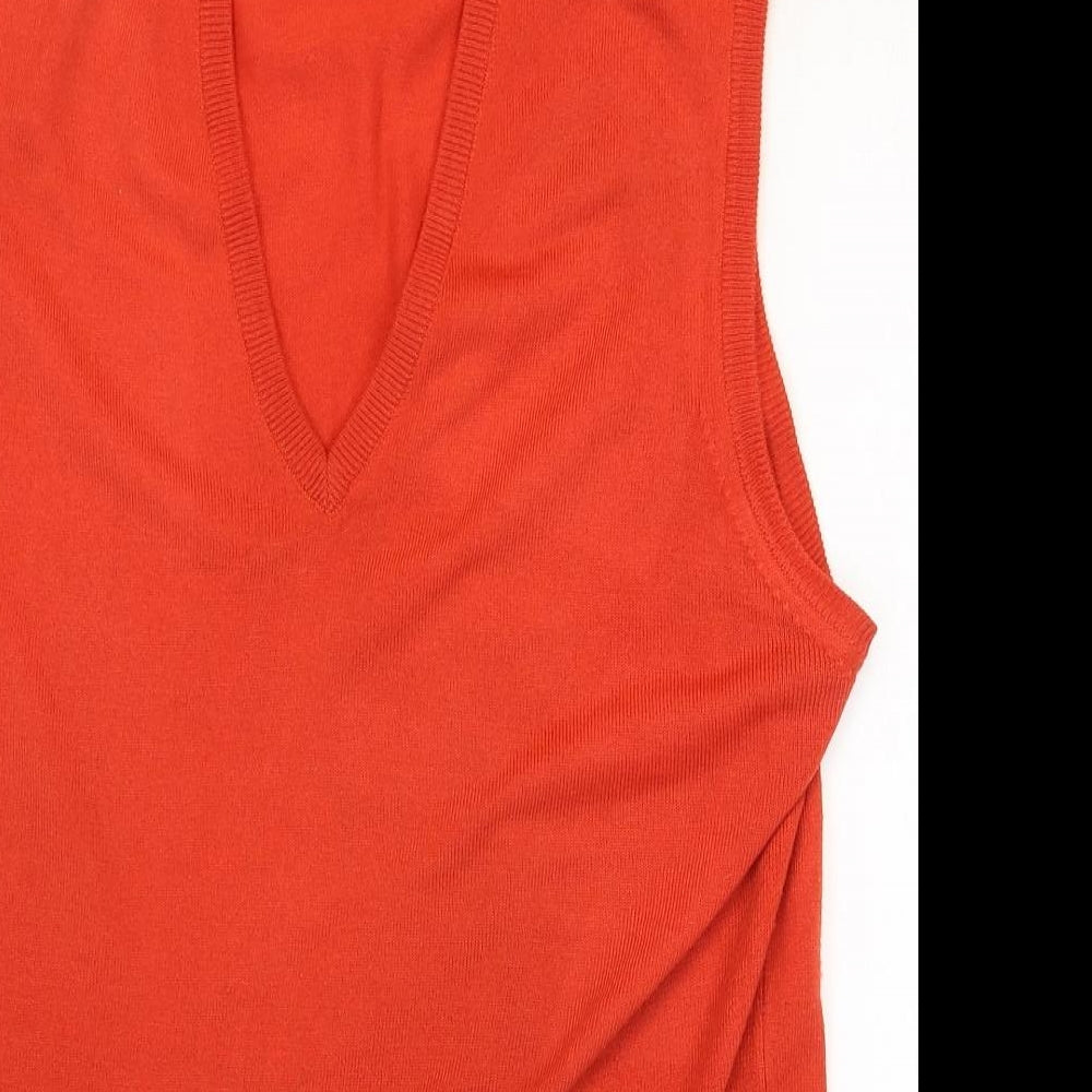 Clifton Mens Red V-Neck Acrylic Vest Jumper Size M