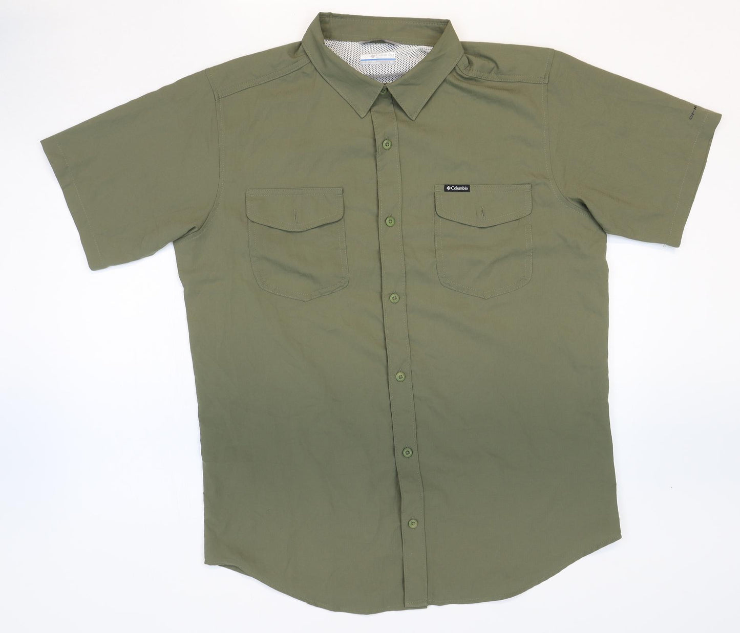 Columbia Womens Green Polyester Basic T-Shirt Size L V-Neck
