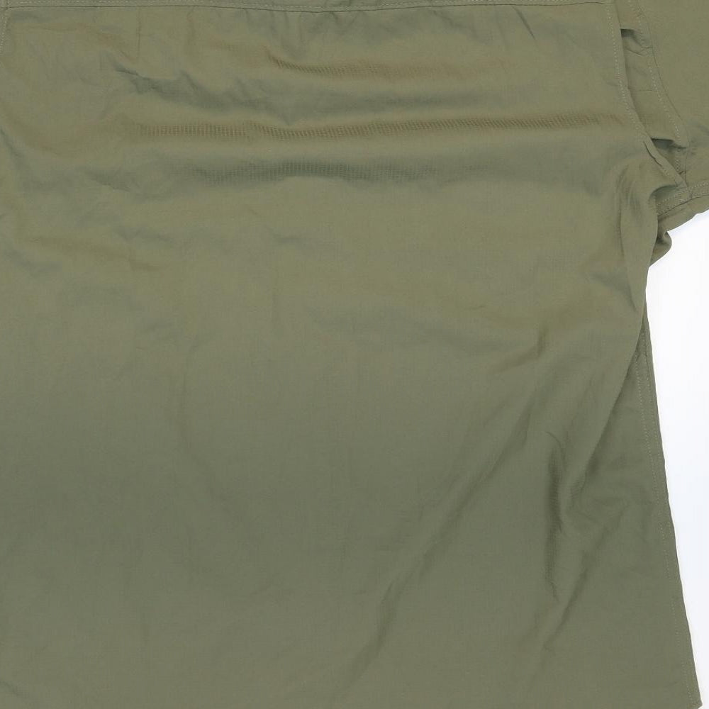 Columbia Womens Green Polyester Basic T-Shirt Size L V-Neck