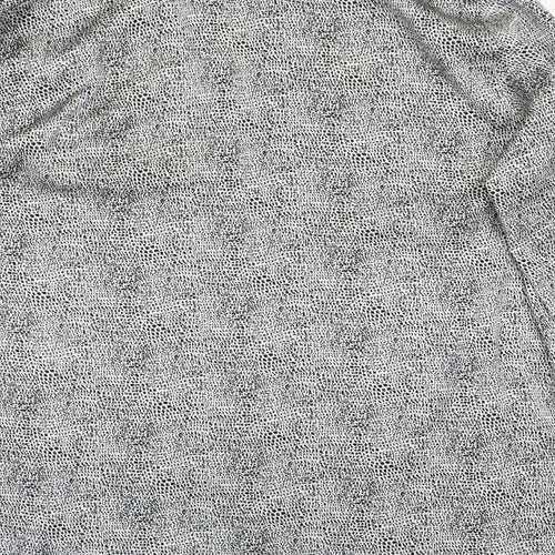 Basler Womens Grey Geometric Polyester Basic Button-Up Size 44 V-Neck
