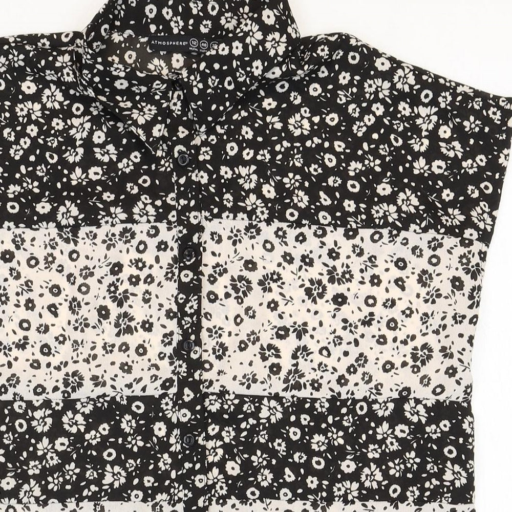 Atmosphere Womens Multicoloured Floral Polyester Basic Button-Up Size 12 Collared