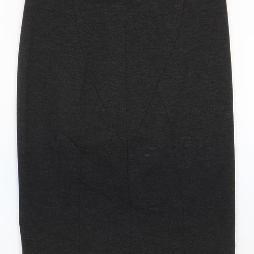 John Lewis Womens Black Viscose Straight & Pencil Skirt Size 8 Zip