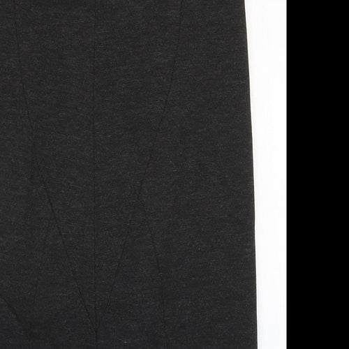 John Lewis Womens Black Viscose Straight & Pencil Skirt Size 8 Zip