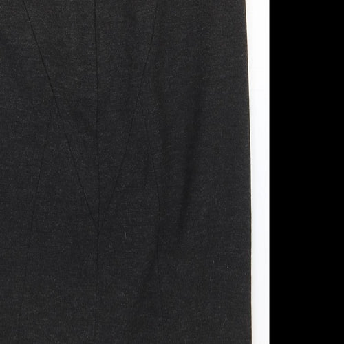 John Lewis Womens Black Viscose Straight & Pencil Skirt Size 8 Zip