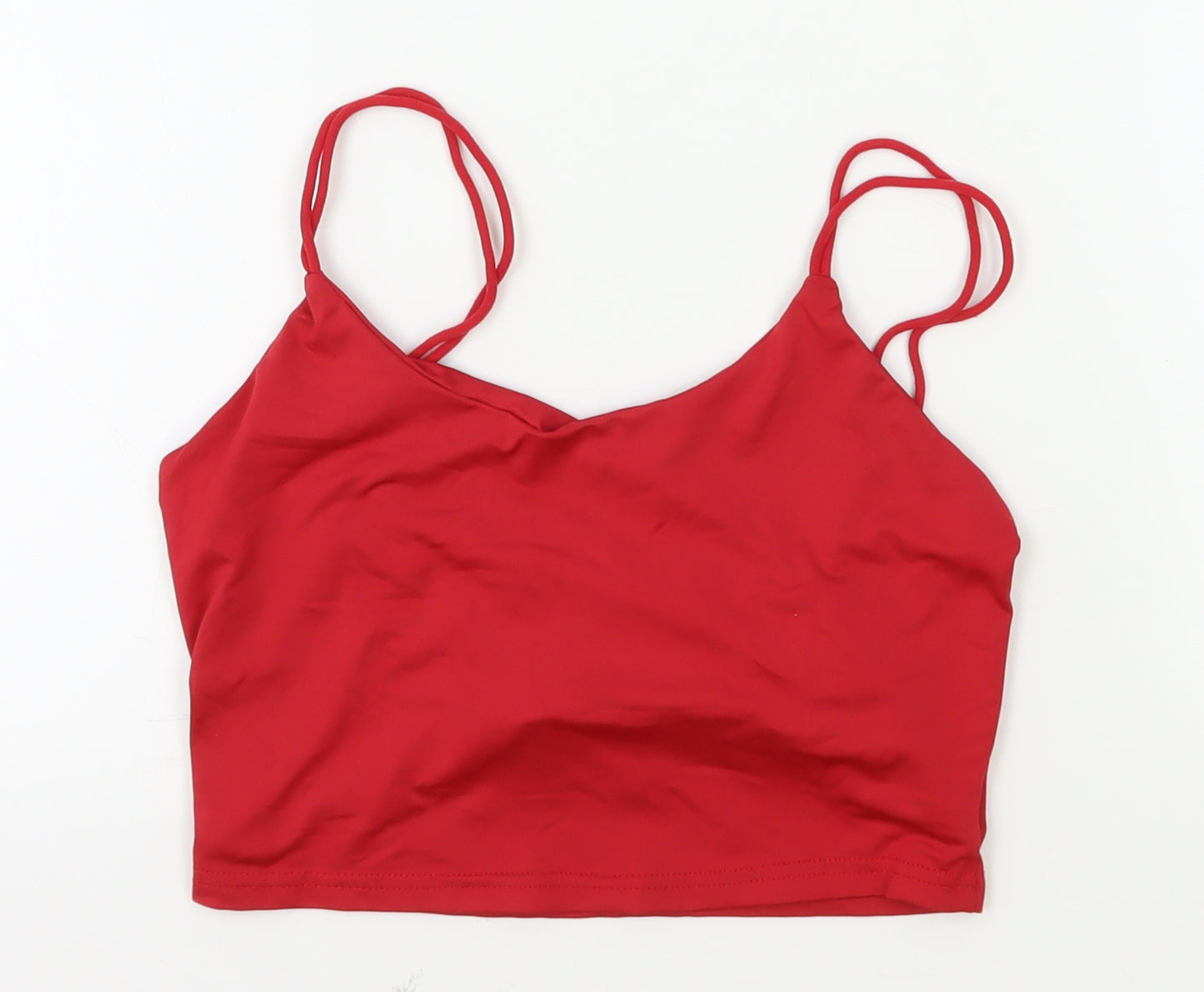 SheIn Womens Red Polyester Cropped Tank Size S Round Neck