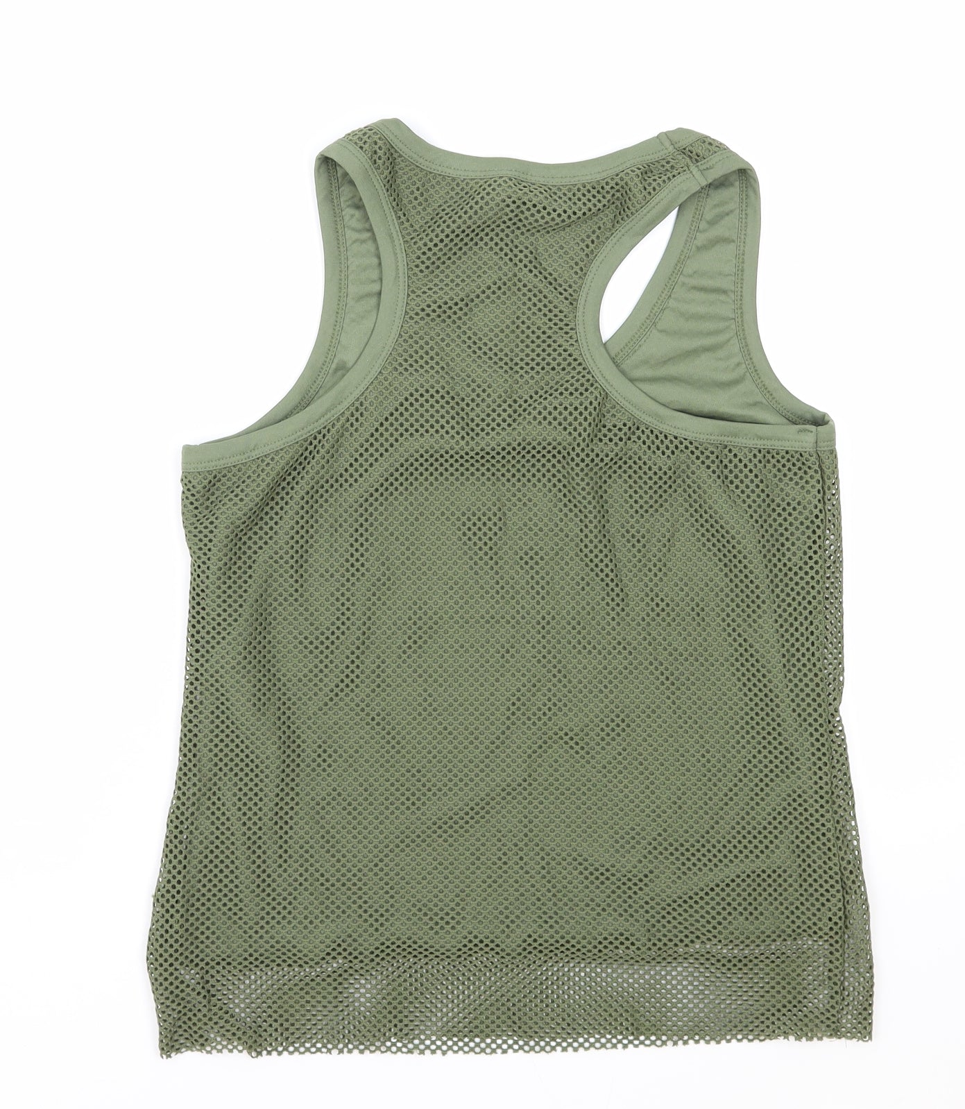 Atmosphere Womens Green Polyester Basic Tank Size 16 Scoop Neck Pullover - Fishnet Racerback