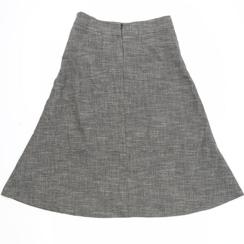NEXT Womens Grey Polyester Swing Skirt Size 8 Zip