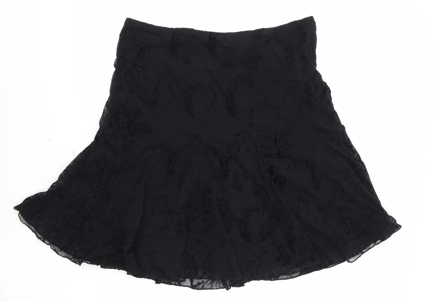 Marks and Spencer Womens Black Polyester A-Line Skirt Size 16