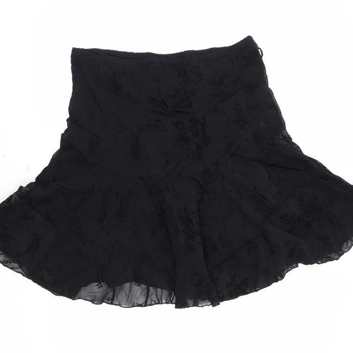 Marks and Spencer Womens Black Polyester A-Line Skirt Size 16