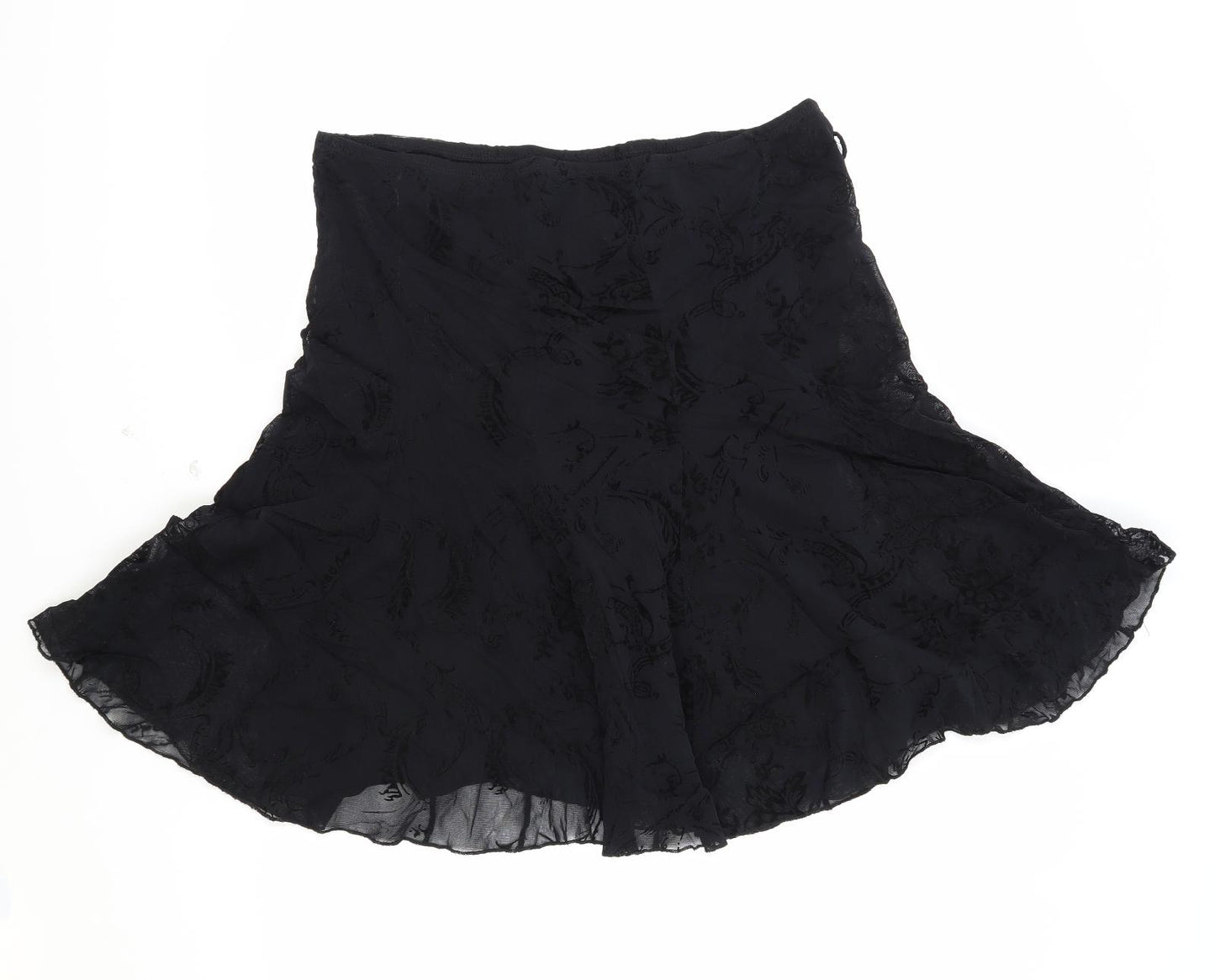 Marks and Spencer Womens Black Polyester A-Line Skirt Size 16