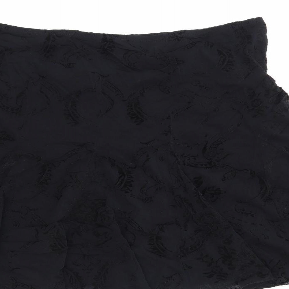 Marks and Spencer Womens Black Polyester A-Line Skirt Size 16