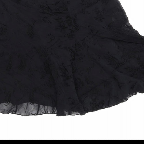 Marks and Spencer Womens Black Polyester A-Line Skirt Size 16