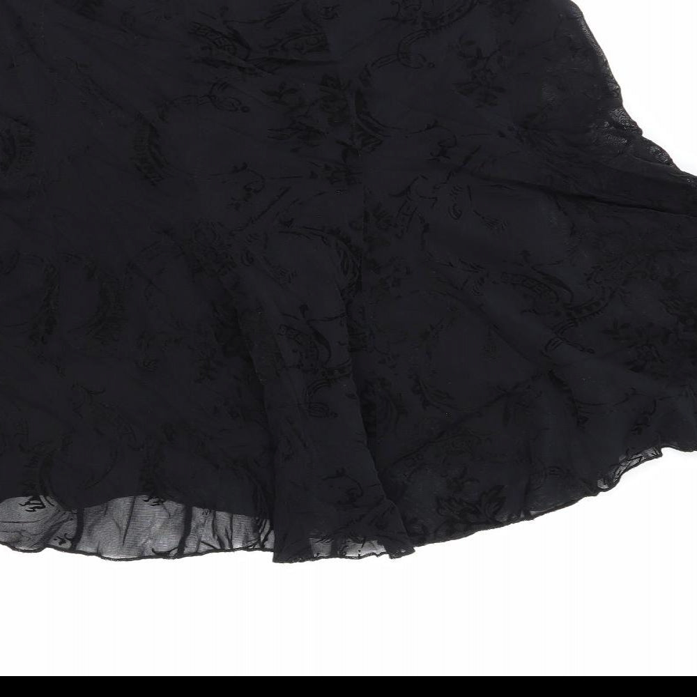 Marks and Spencer Womens Black Polyester A-Line Skirt Size 16