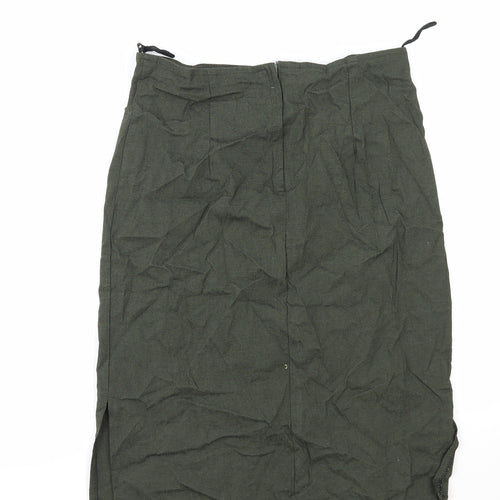 Preworn Womens Green Elastane Straight & Pencil Skirt Size 14 Zip