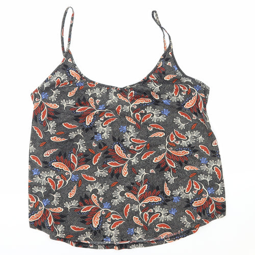 H&M Womens Black Paisley Polyester Basic Tank Size M Round Neck