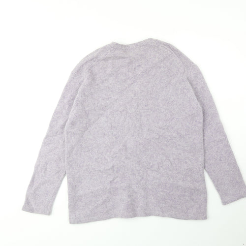 Monsoon Womens Purple V-Neck Wool Cardigan Jumper Size 16