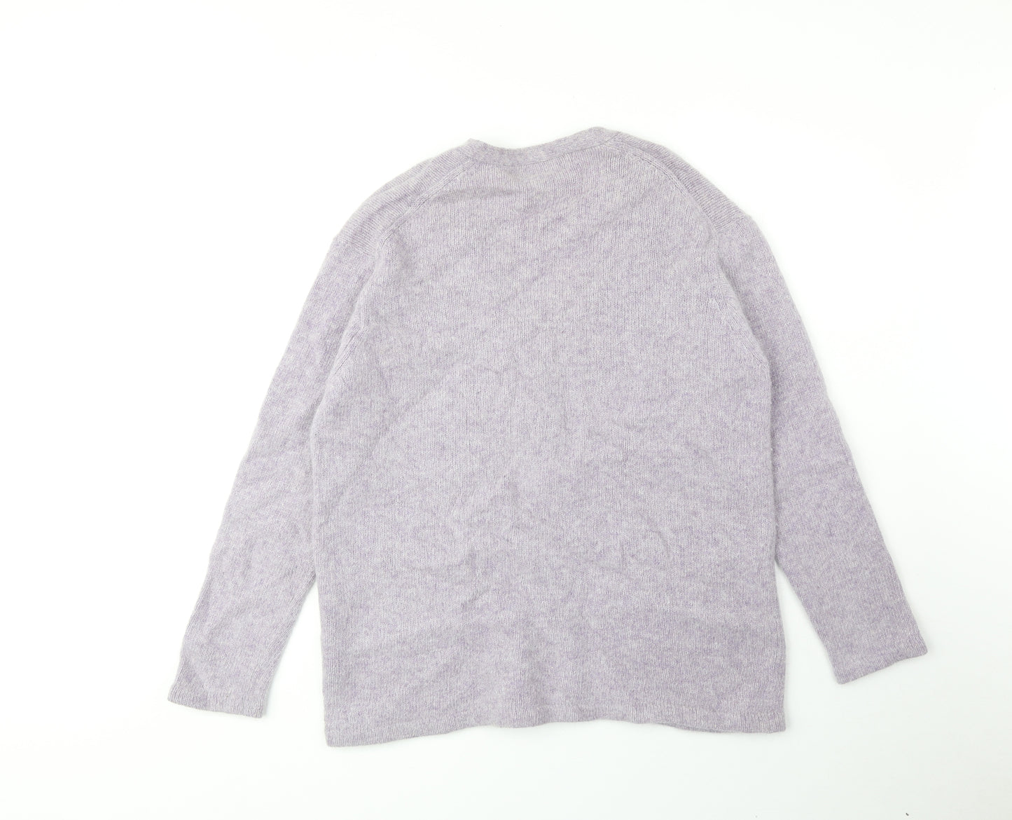 Monsoon Womens Purple V-Neck Wool Cardigan Jumper Size 16