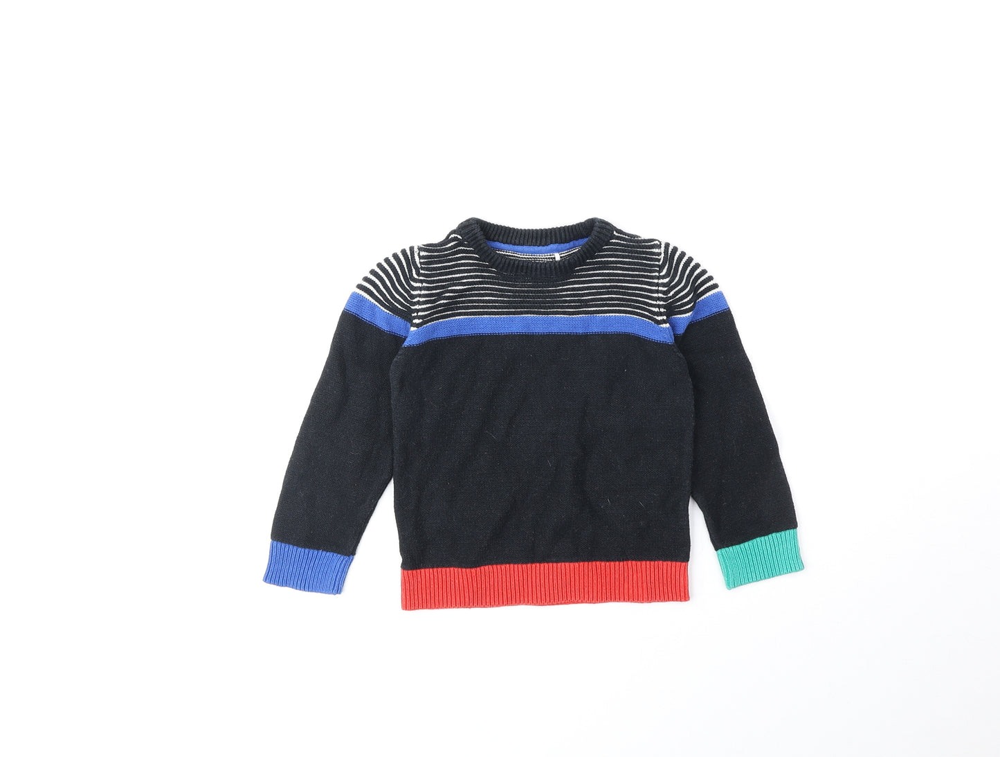 Boots Mini Club Boys Black Round Neck 100% Cotton Pullover Jumper Size 2-3 Years Pullover