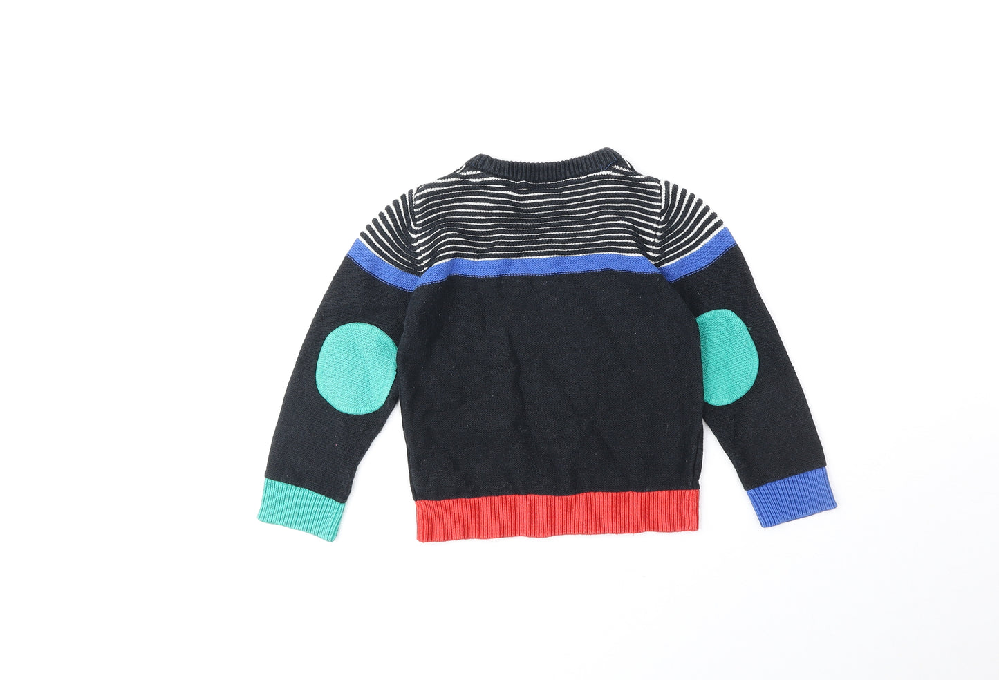 Boots Mini Club Boys Black Round Neck 100% Cotton Pullover Jumper Size 2-3 Years Pullover