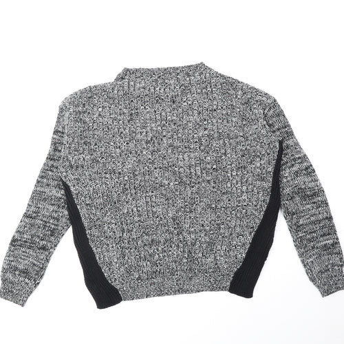 Gina Tricot Womens Grey Mock Neck Acrylic Pullover Jumper Size M