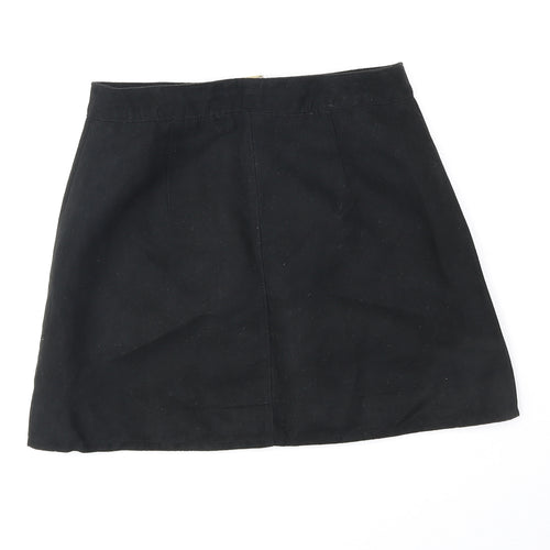 Divided Womens Black Polyester Mini Skirt Size 6 Zip