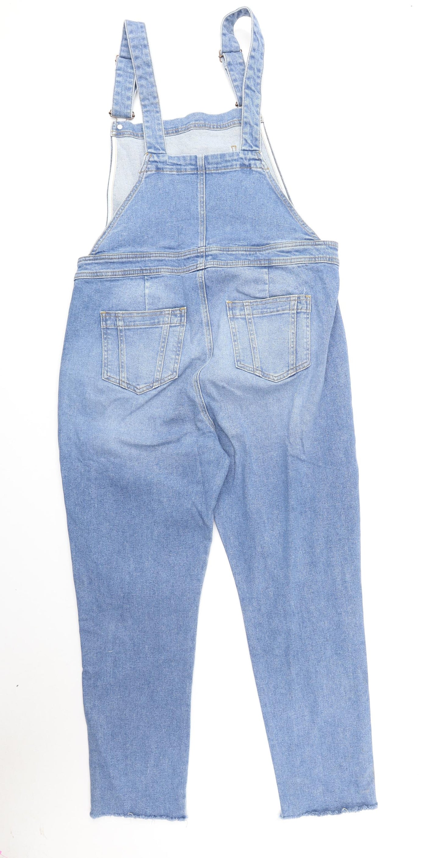 Boden Womens Blue Cotton Dungaree One-Piece Size 16 Button