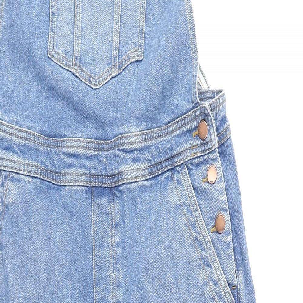 Boden Womens Blue Cotton Dungaree One-Piece Size 16 Button