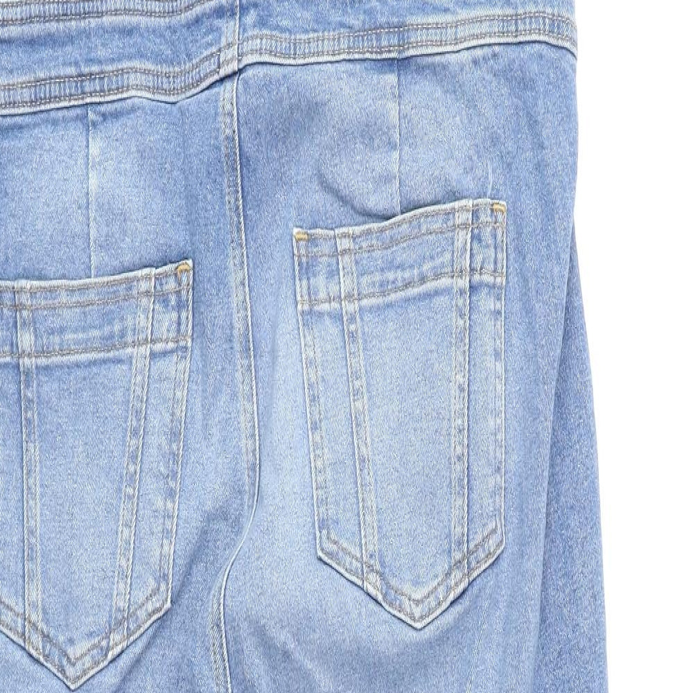 Boden Womens Blue Cotton Dungaree One-Piece Size 16 Button